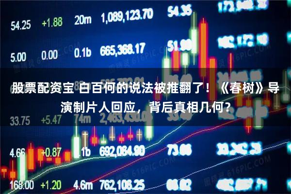 股票配资宝 白百何的说法被推翻了！《春树》导演制片人回应，背后真相几何？